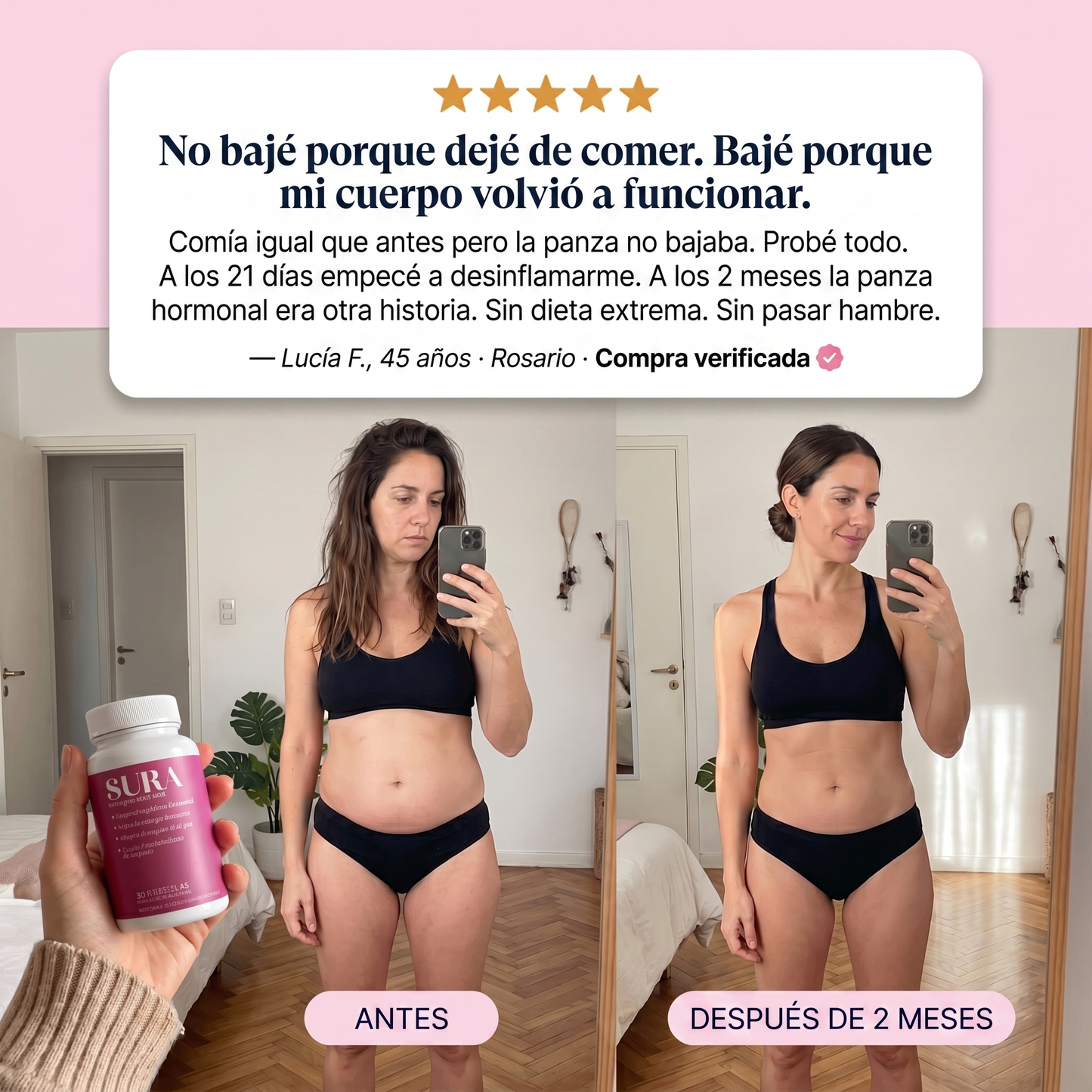 SURA™ — Bajá la panza hormonal y recuperá tu energía en 21 días.