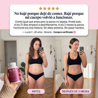 SURA™ — Bajá la panza hormonal y recuperá tu energía en 21 días.